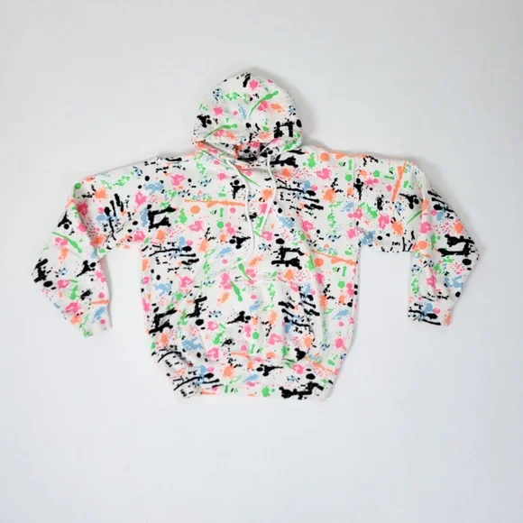 Vintage 80's sweatshirt hoodie splatter paint - Picture 7 of 10